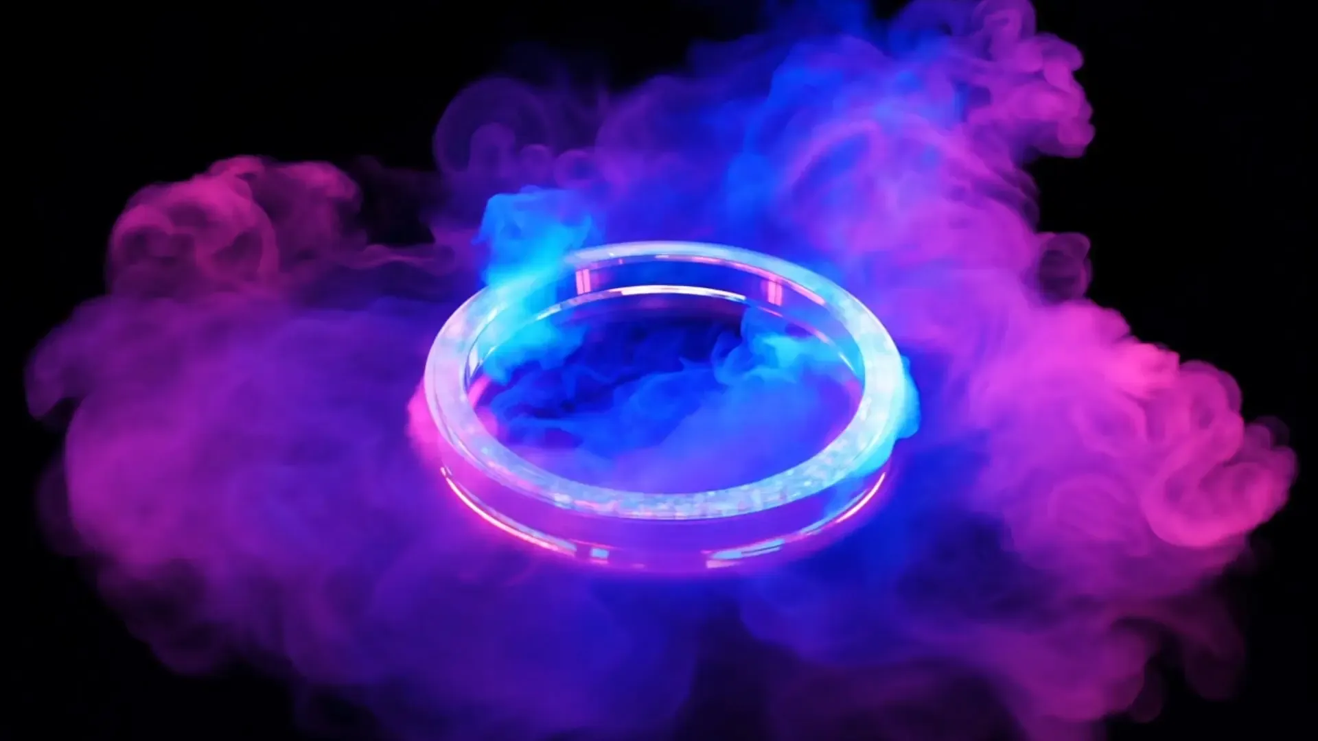 Neon Smoke Ring for Logo Animation Background